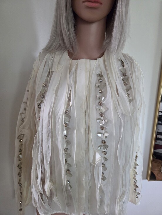 Zara Jackets & Blazers - RARE Zara Womens Appliques Ruffled Jacket with Beads & Ruffles Size M #3920/119